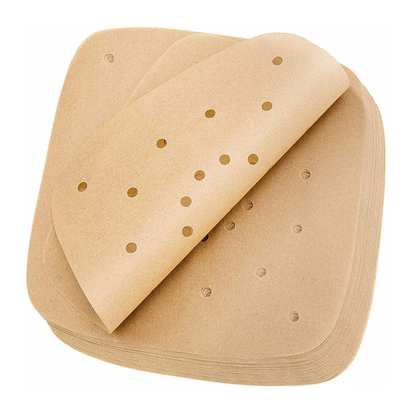 

100 шт. перфорированная масляная бумага для барбекю, жаропрочная неотбеленная универсальная подкладка для фритюрницы, антипригарная Легкая ...