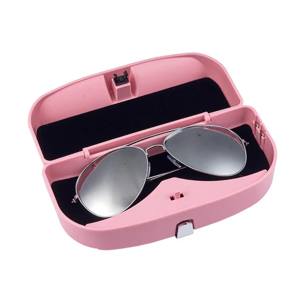 

Universal Car Auto Pink Sun Visor Glasses Sunglasses Card Ticket Holder Clip Box Car Accessories