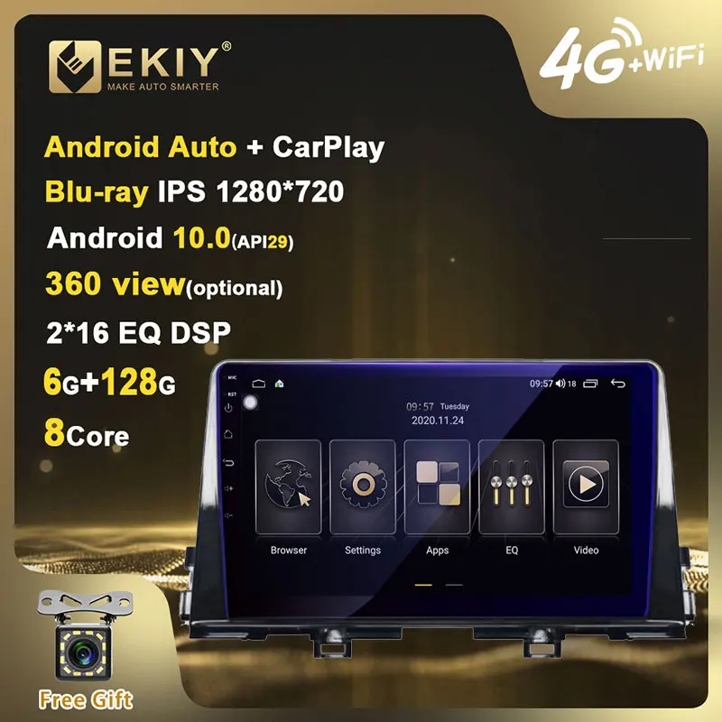 EKIY 6G 128G DSP Android 10 For KIA PICANTO Morning 2017 2018 2019 Car Multimedia IPS Screen Navi GPS Radio 2 DIN 2din no DVD PC