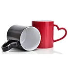 Керамическая чашка, меняющая цвет, для горячей воды, Волшебная чашка, уникальная керамическая кофейная чашка, лучший подарок, форма C Ручка в форме сердца