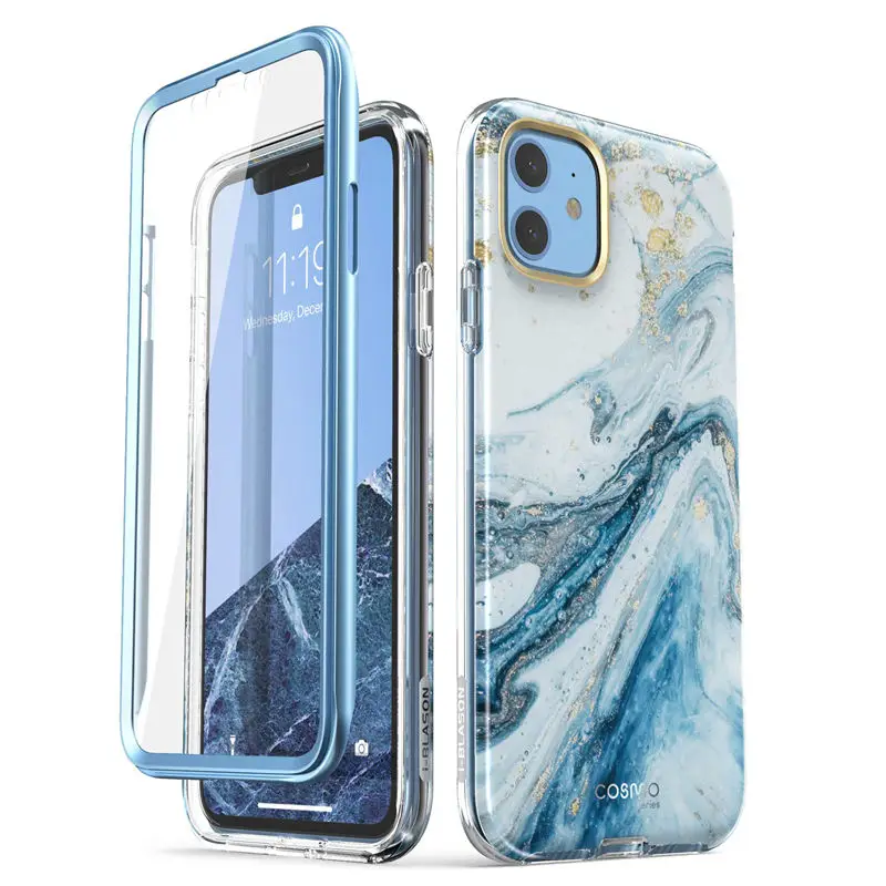 I-Blason для iPhone 11 чехол 6,1 дюйма( выпуск) Cosmo полный блеск для тела мраморный бампер крышка со встроенным протектором экрана