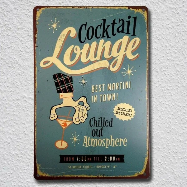 

Martini Metal sign painting Poster Tin Sign Bar home wall Decoration art