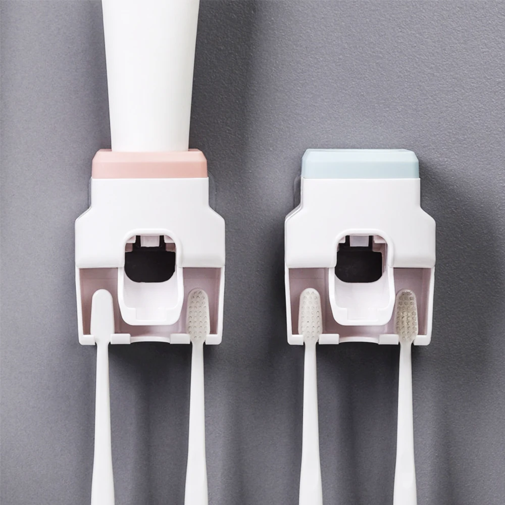 

Automatic Toothpaste Dispenser Set with Wall Mounted Kids Hands Free Toothpaste Squeezer for Kids for bathroom