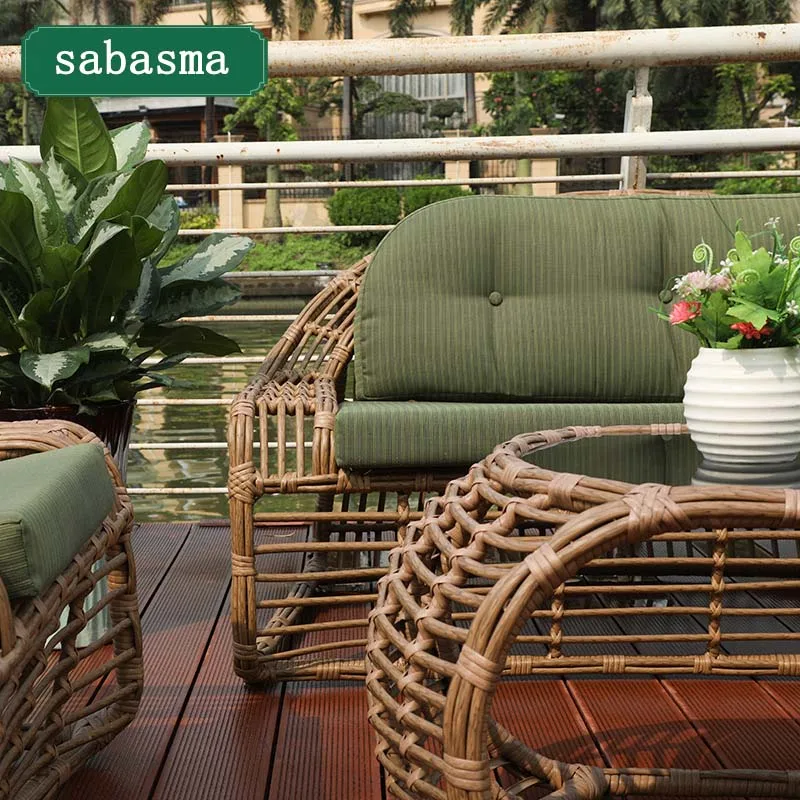 Диван из ротанга чайный столик благородсветильник роскошная мебель комбинация