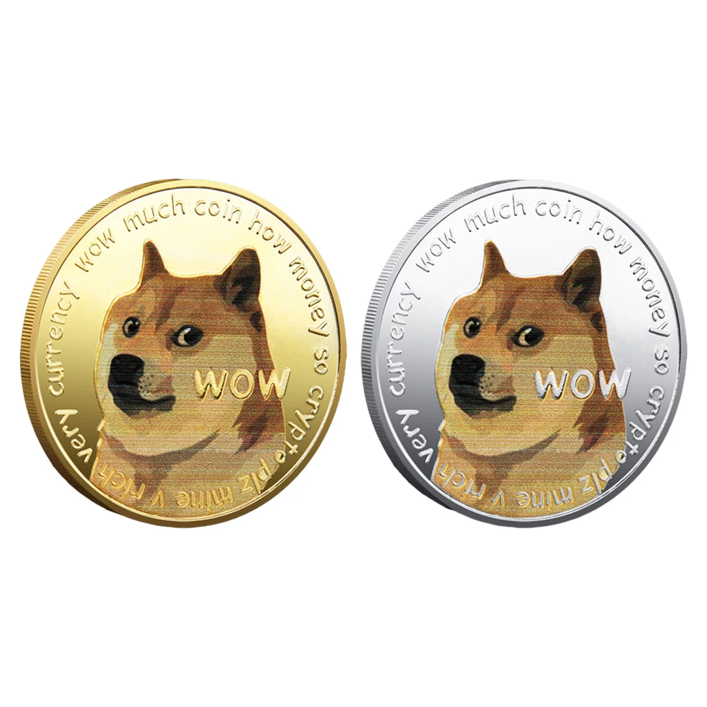 

Художественный Декор Dogecoin памятные монеты с милым рисунком собаки сувенирная Коллекция Подарки настольные украшения креативное украшение