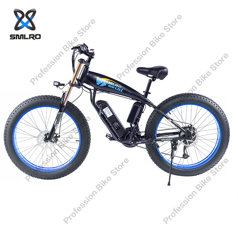 Billig SMLRO S10S BULL Erwachsene Elektrische Bike 26 Zoll Speichen Rad E-Bike 750W 48V 18AH Mobilität Berg Fett Fahrrad Strand Schneemobil
