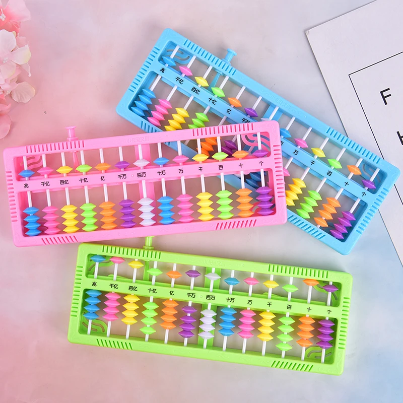 

Hot sale 1Pc Plastic Abacus Arithmetic Calculating Tool 13 Rods with Colorful Beads