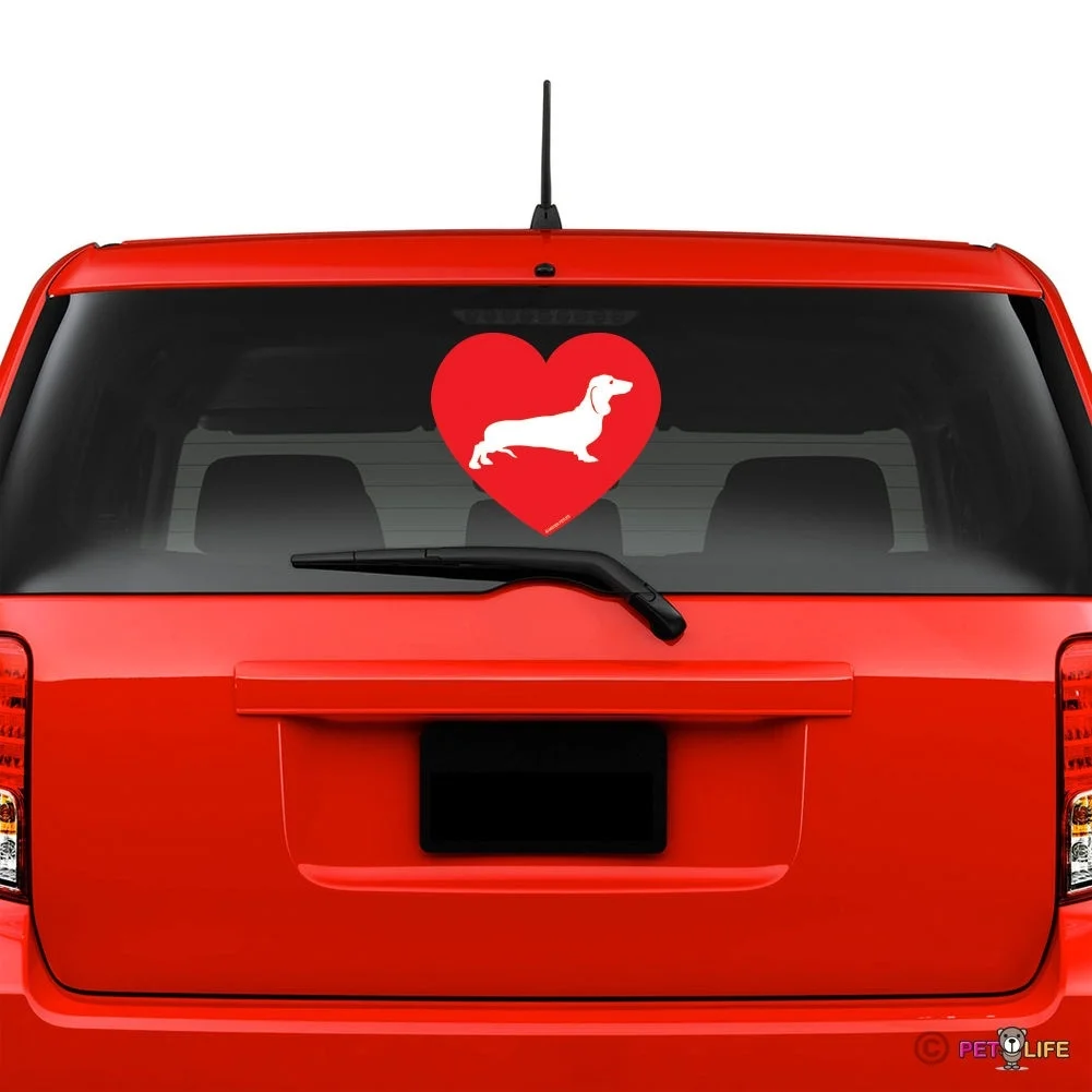 

Love Dachshund Windshield Sticker Vinyl Auto Window wiener dog Car decals