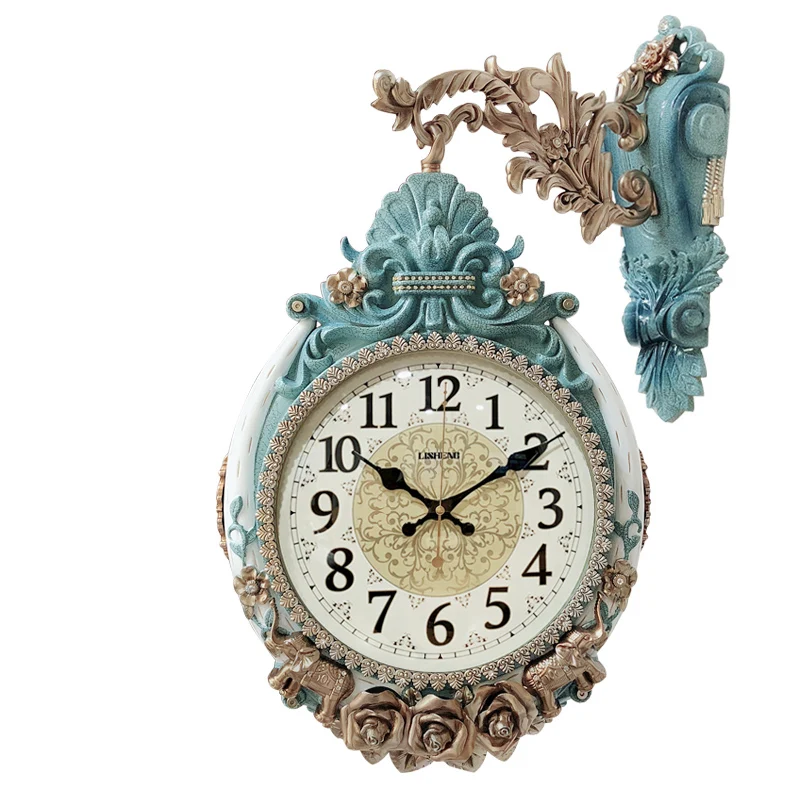 

Quartz Clock Wall Living Room Double-sided Wall Clock European Silent Clock Creative Home Wall Watch Decorative Clock 50wc022