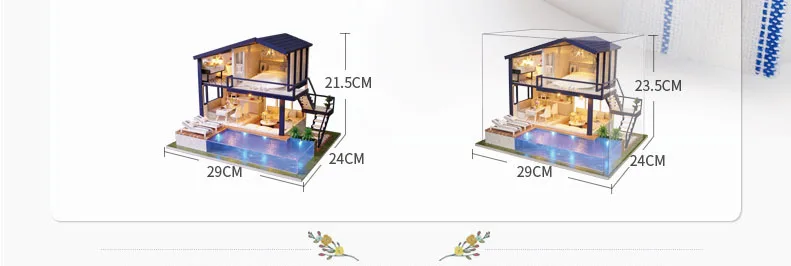 

New Girl DIY 3D Wooden Diy Dollhouse Music Apartment Doll House Furniture Barbie House Toys For Children Love Christmas Gift