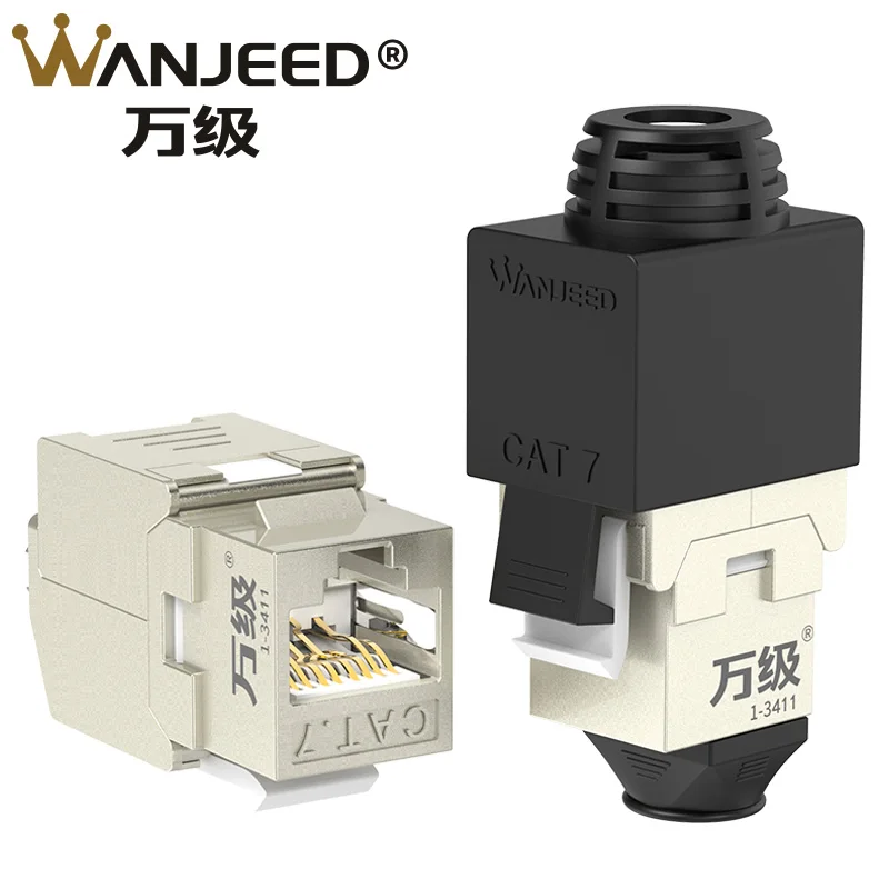 WANJEED CAT5E CAT6 CAT6A CAT7 Keystone Jack RJ45 экранированный сетевой адаптер Keystone