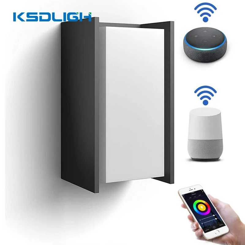 Умные светодиодные Настенные светильники E27 с Wi Fi уличное освещение для сада