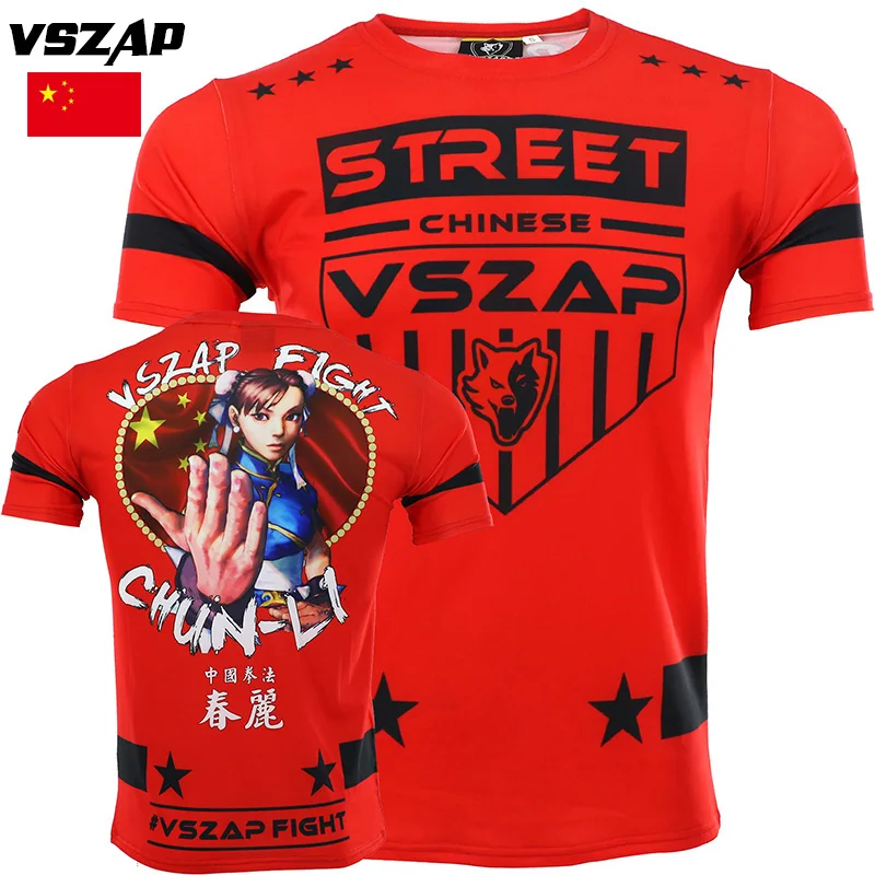 

VSZAP Boxing Set Compression Jersey 3D Printing Rashguard KickBoxing Tight Long T-Shirts Trousers Muay Thai MMA Fighting BJJ