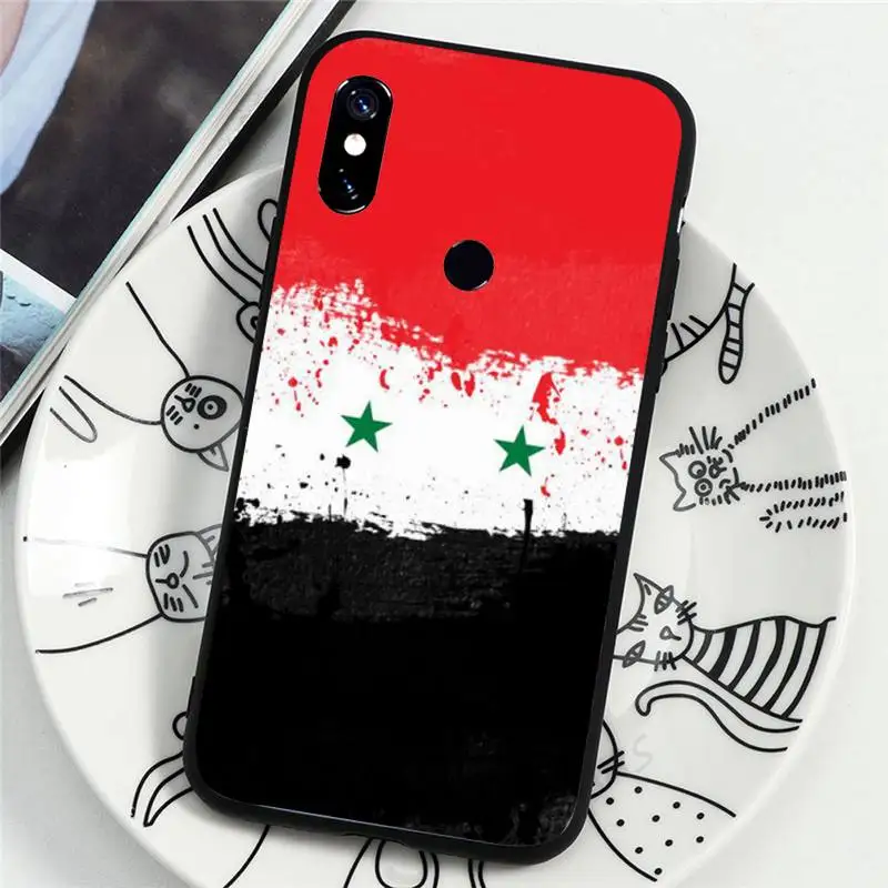 

Syria Flag design pattern Phone Case For Xiaomi Redmi note 7 8 9 t k30 max3 9 s 10 pro lite luxury deisgn cover