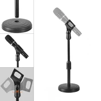 flexible desktop tripod folding mic stand adjustable angle disc microphone mount holder stand bracket microphone clip clamp