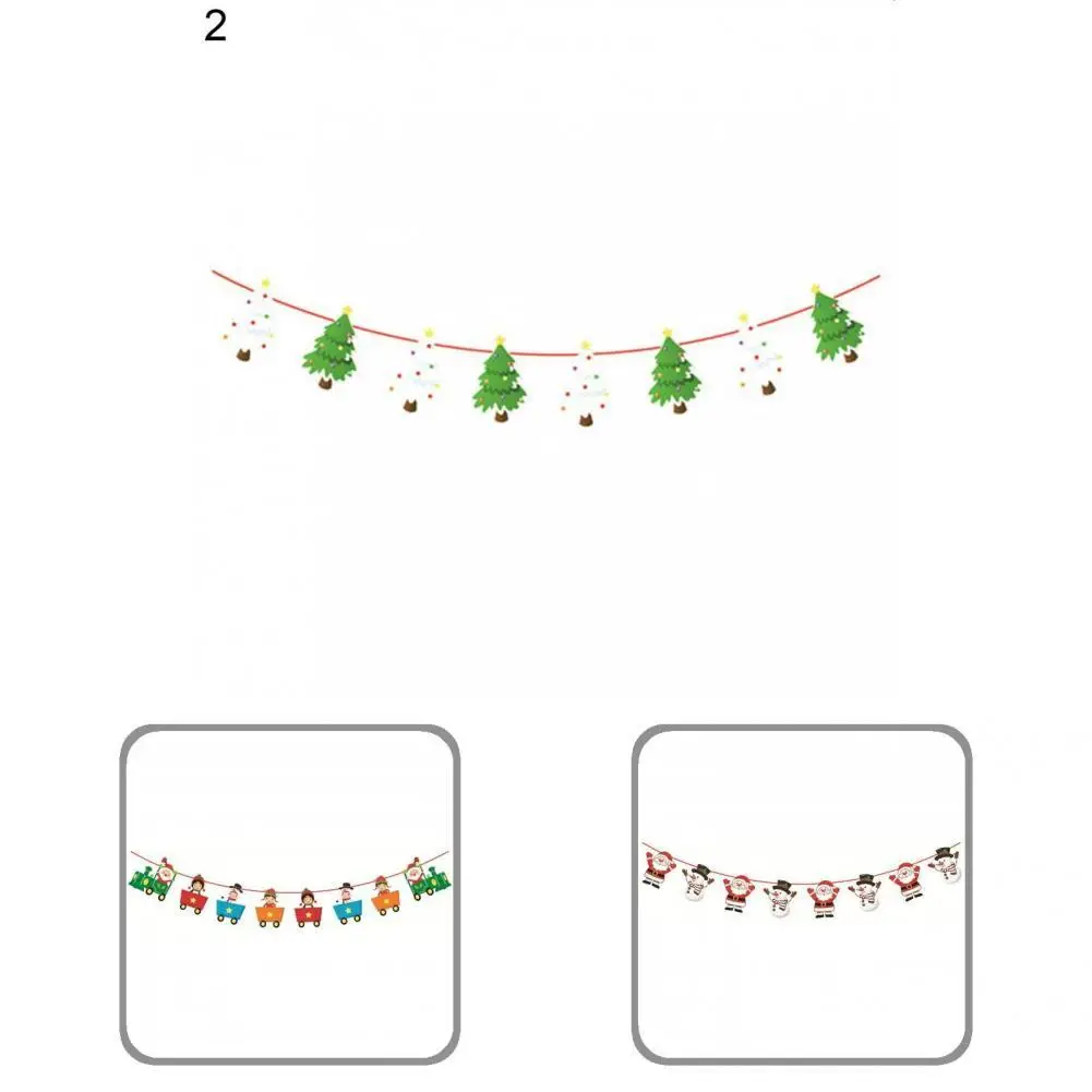 

3m Garland Christmas Banners Santa Claus Banner Snowman Elk Flag Xmas Trees Banners Decor 2022 Merry Christmas Decor For Home