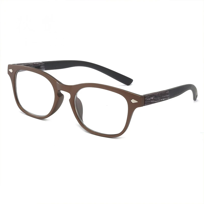 

MOLNIYA Square Imitation Wood Plastic Reading Glasse Women Men Magnifying Presbyopia Glasses +1.0 To +4.0 Unisex