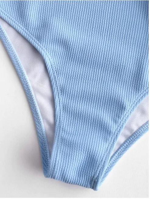 

New Style One Piece Chest Knot Solid Color Bikini Swimsuit Women Push Up Monokini Bathing Suits Summer Beach Wear Swimming