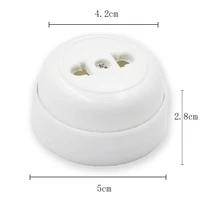 4pcs retro wall light electrical socket mounted single two hole outlet power strip circle white