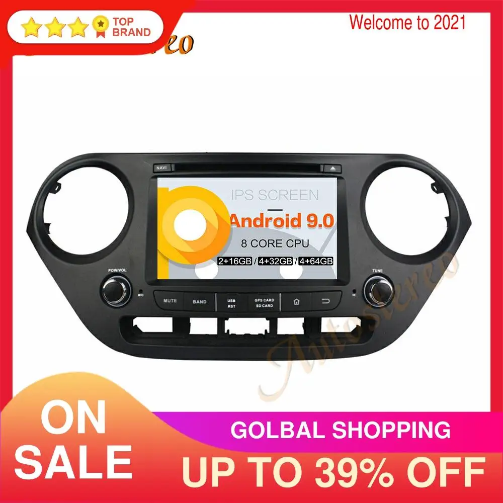 Автомобильный dvd плеер Android9 PX5/PX6 4 ГБ GPS навигация для Hyundai i10 2013 2018 Авто Радио
