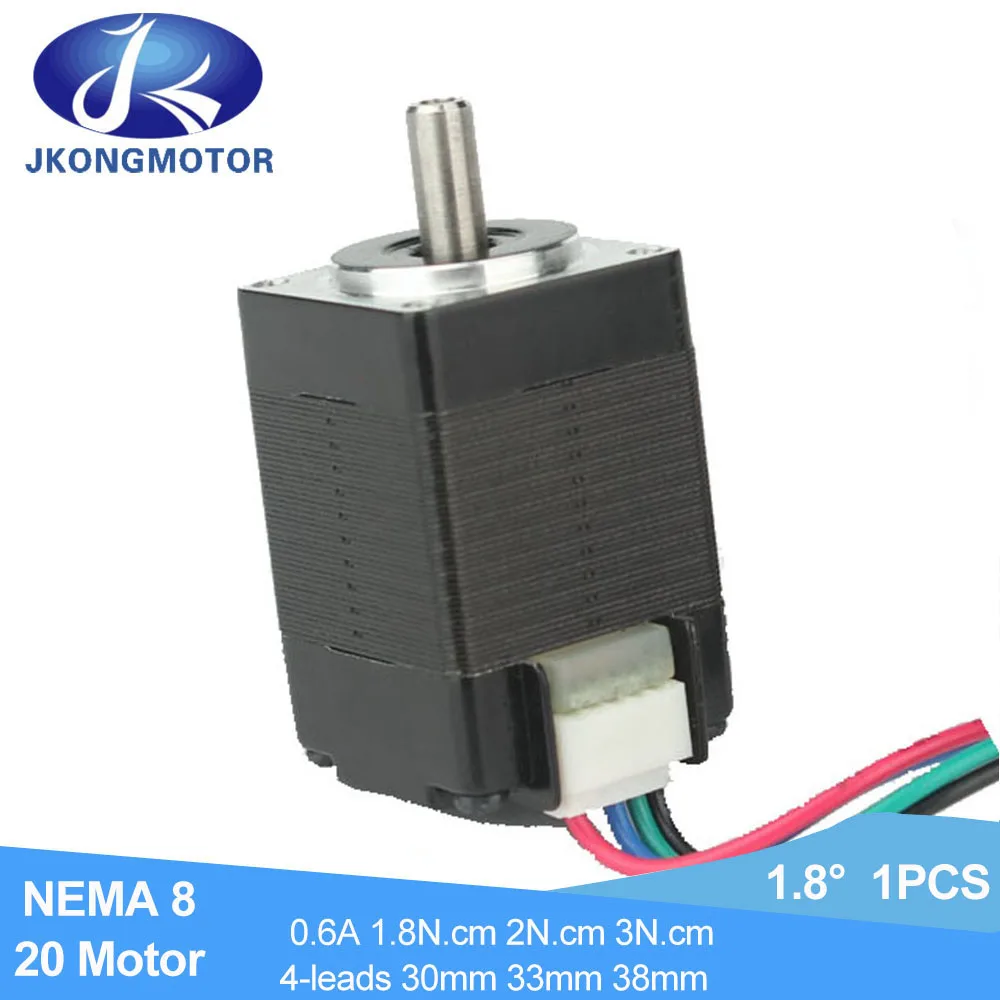 Graus Nema Motor Deslizante 1.8ncm 2ncm 3ncm 0.6a 4-chumbo Nema8 Passo 30mm 33mm 38mm Impressora 3d Robô Cnc 1.8 20-motor 8