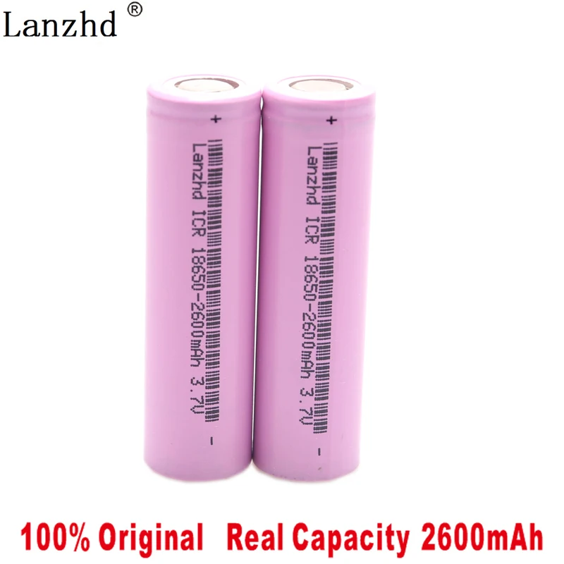 24 шт. 18650 батареи перезаряжаемые литий-ионная 3 7 mAh 2600 V аккумуляторная батарея для
