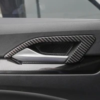 carbon fiber style car inner door handle bowl frame cover molding trim sticker for vw golf 8 mk8 accessories 2020 2021