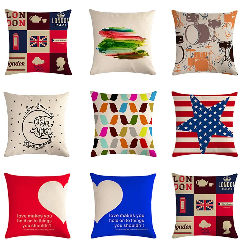 45x45 см История любви принт со звездой из хлопка и льна декоративная подушка для