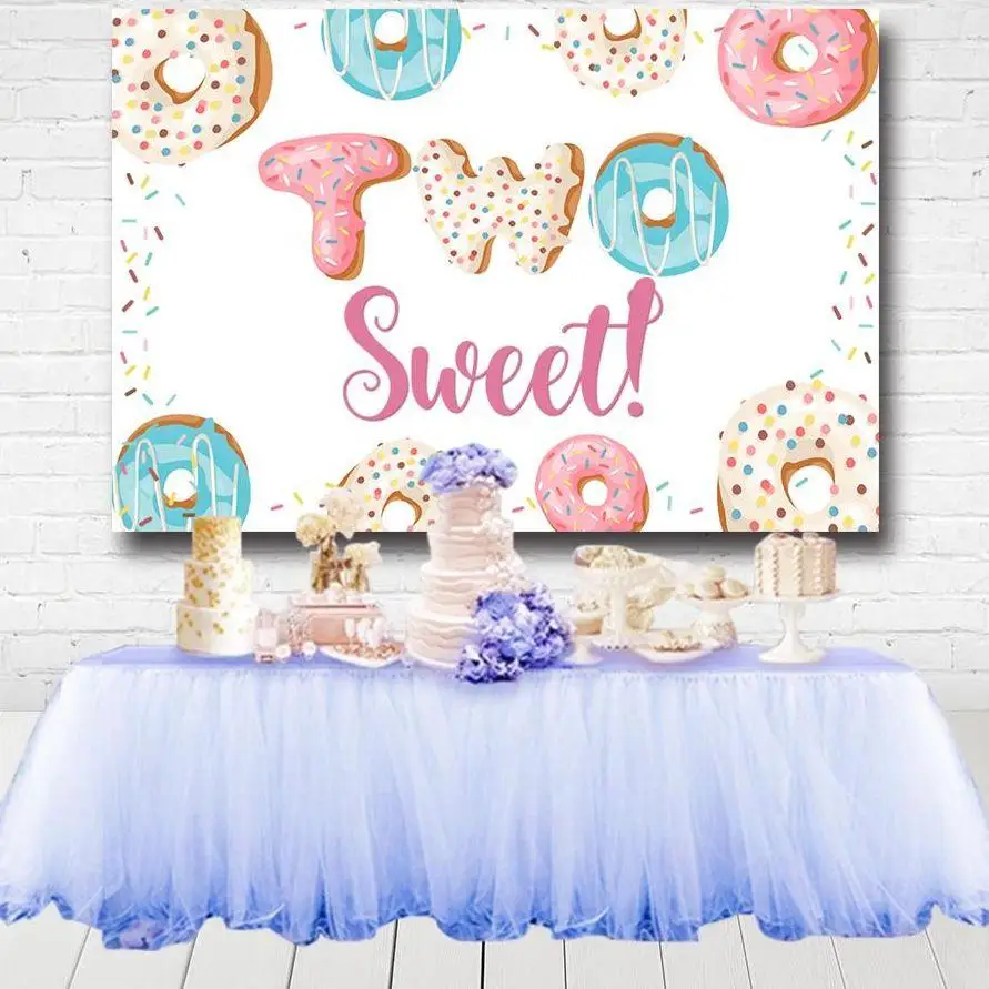 

Виниловый фон для фотосъемки с изображением пончиков и маленьких девочек на день рождения из полиэстера