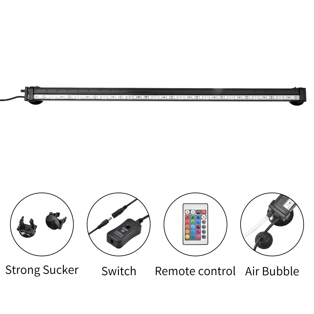 2019 горячий светодиодный светильник для аквариума с воздушными пузырьками 56 см 61