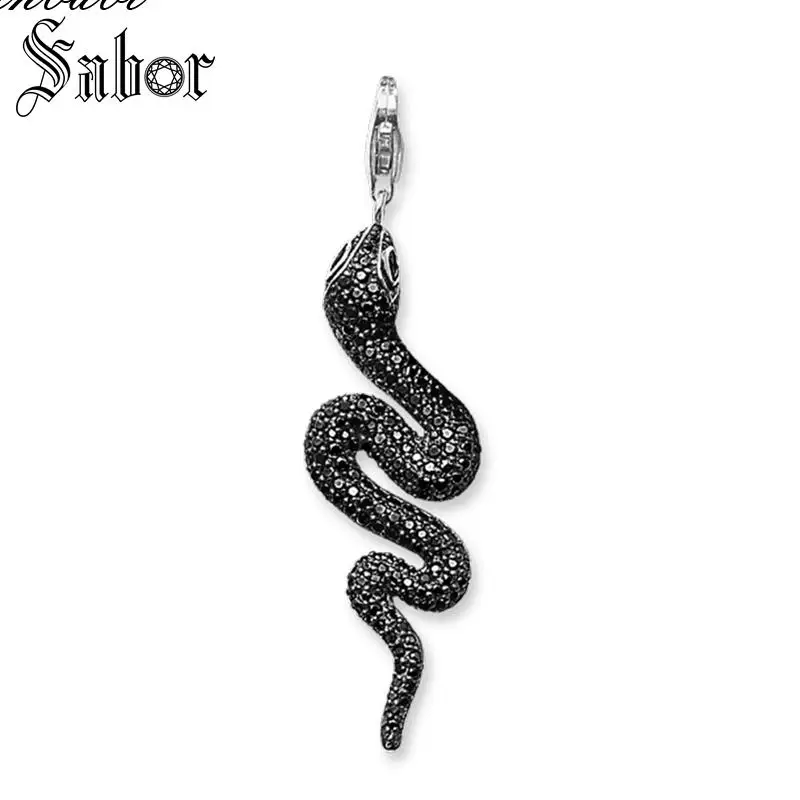 Очаровательная подвеска черная змея серебряного цвета для женщин подарок