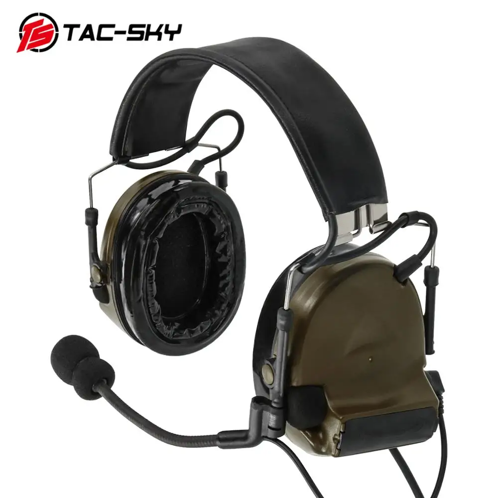 TAC-SKY COMTAC II Silicone Earmuffs Hearing Defense Noise Cancelling Pickup Walkie-Talkie Shooting Tactical COMTAC Headphones
