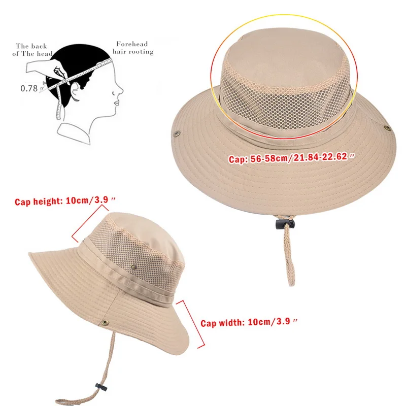 Adisputent шляпа мужская сетчатая летняя рыболовная Кепка с широкими полями УФ Защита