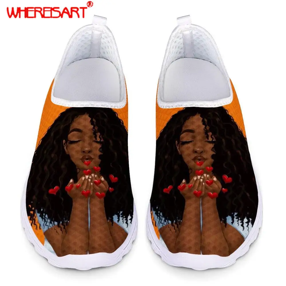 Женские туфли на плоской подошве WHEREISART черные с принтом в африканском стиле