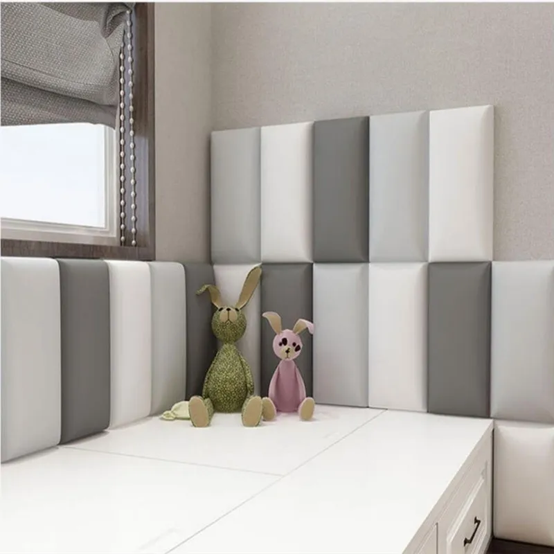 

Kids Anti-Collision Soft Pack Stickers Bed Headboards Tatami Bedroom Decor Self-Adhesive 3D Wall Panel Home Decoration Aesthetic