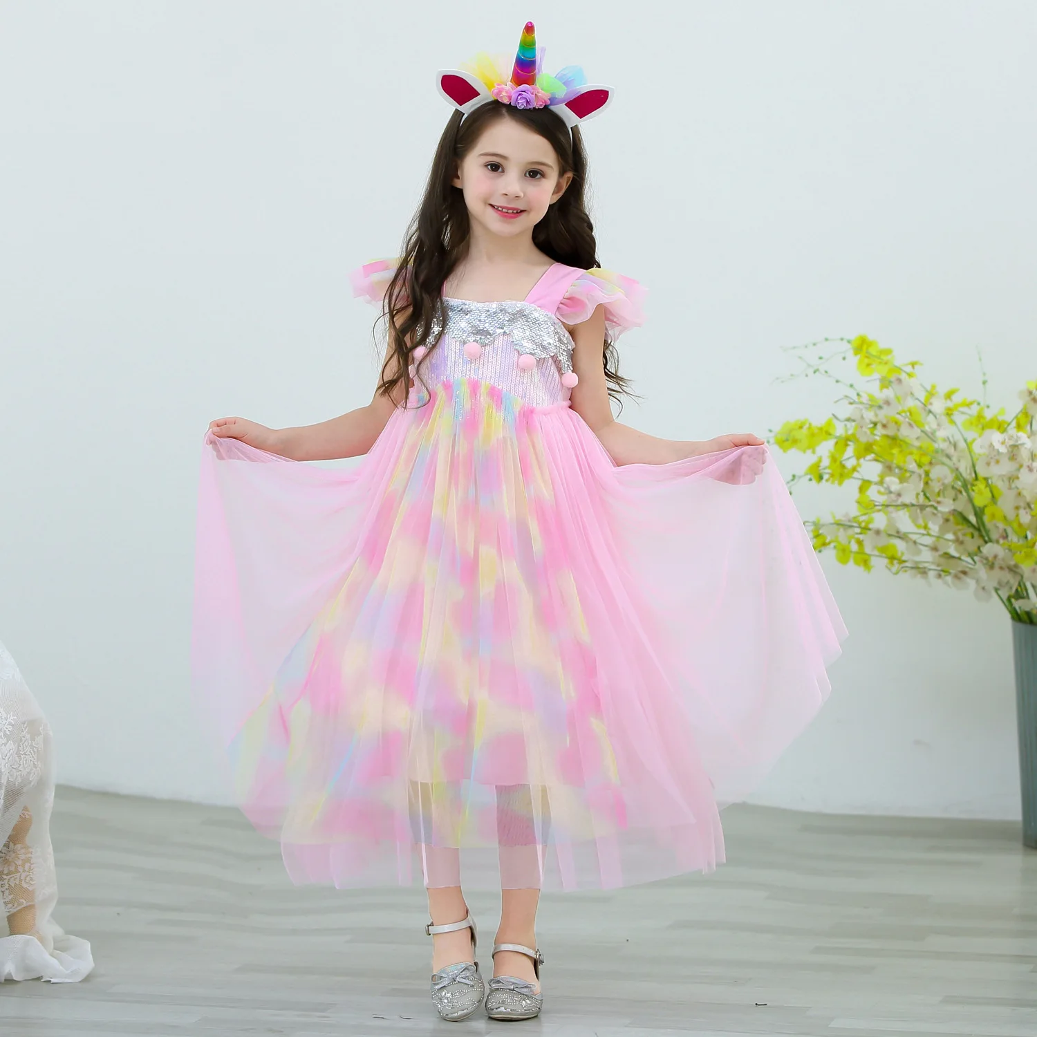 

Unicorn Dress for Girls Children Cartoon Vestidos Kids Tutu Dresses Toddlers Summer Sleeveless Princess Halloween Costume
