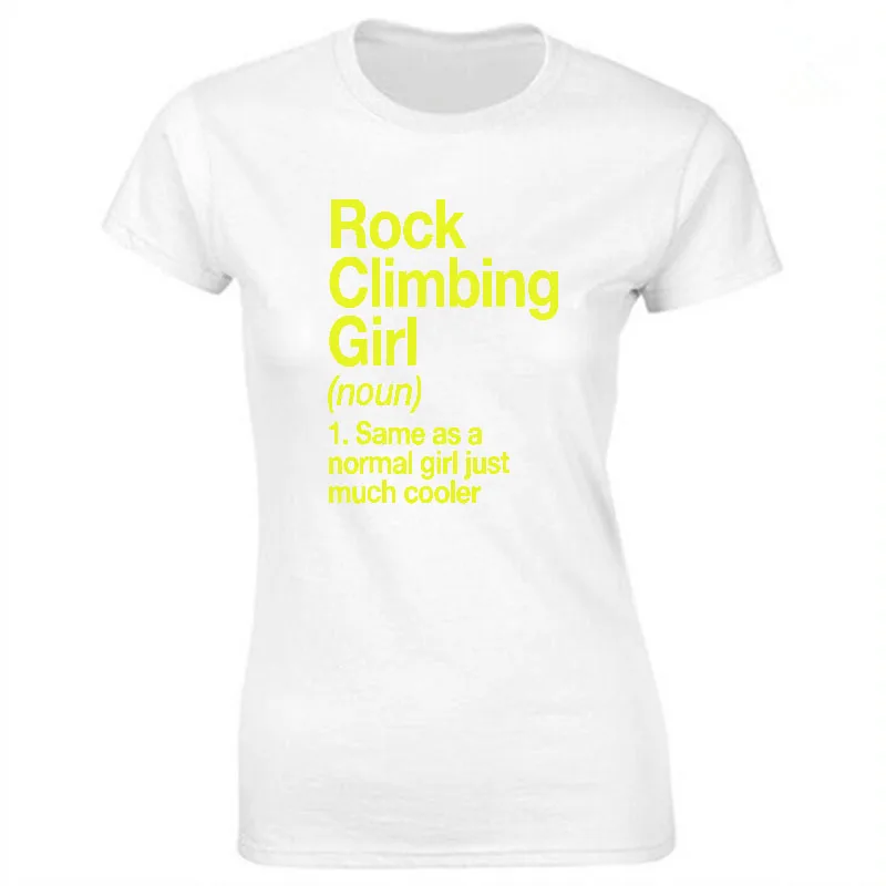 Хлопковая Повседневная футболка с принтом для скалолазания девушек Женская