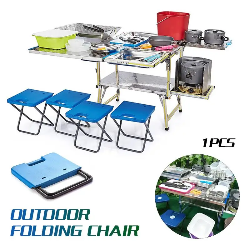 

Stainless Steel Load 80kg Alloy Folding Chair Picnic Fishing Chair Camping Folding Chair Durable Hiking Barbecue Tools Portable