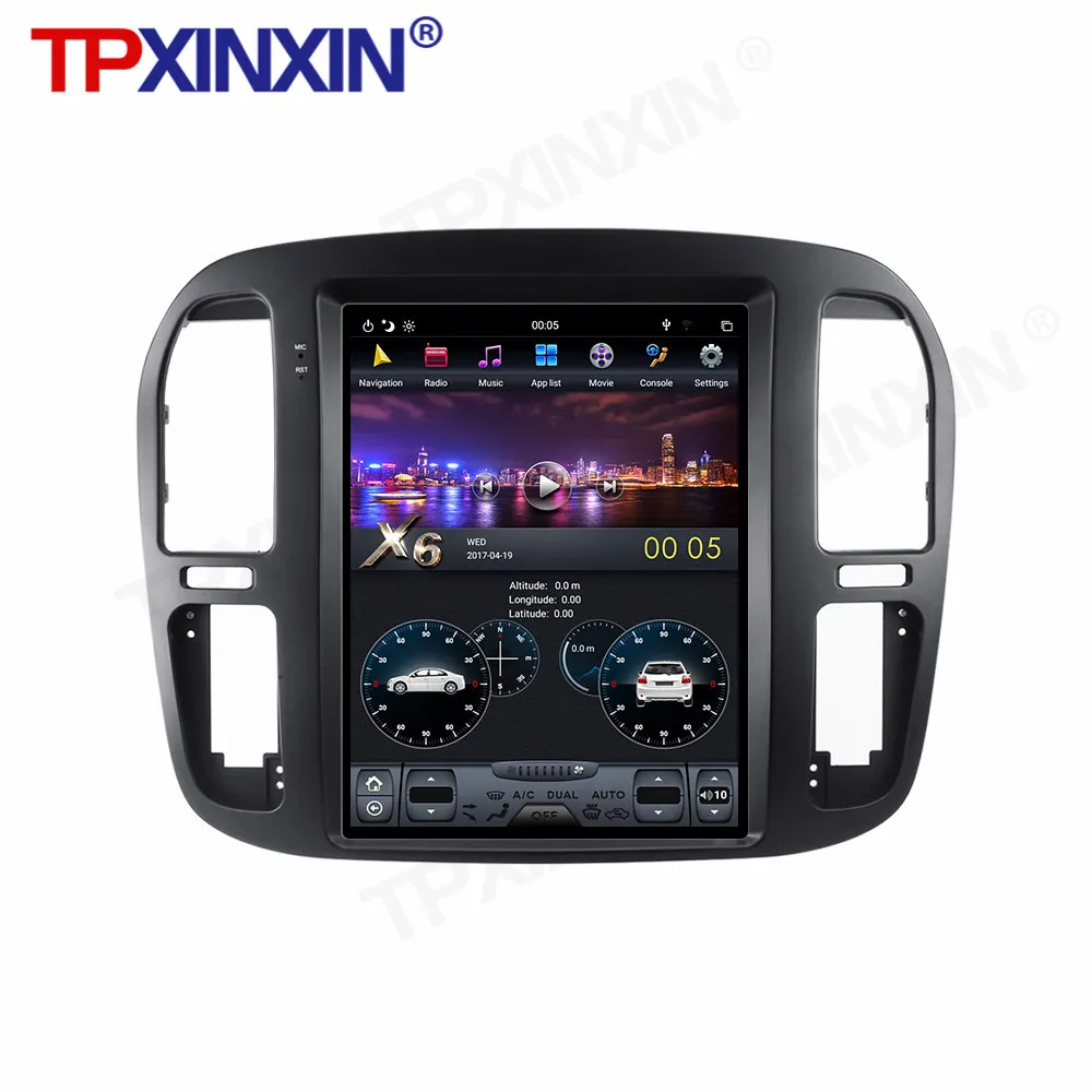 Для Toyota Land Cruiser 100 LC100 1998 2002 Android радио Тесла экран магнитофон PX6 Автомобильный