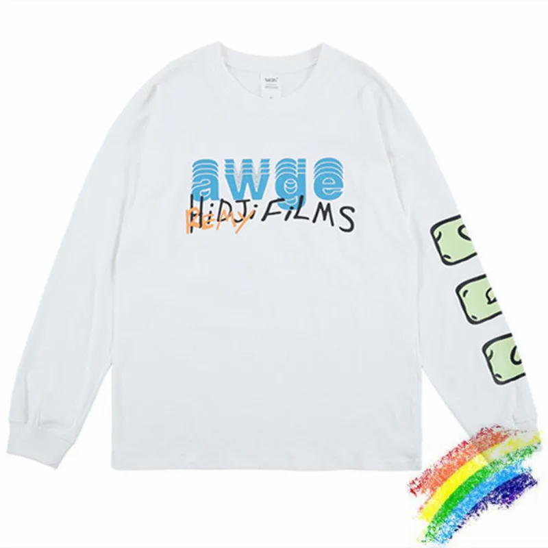 AWGE футболка с длинным рукавом для мужчин и женщин лучшее качество топ
