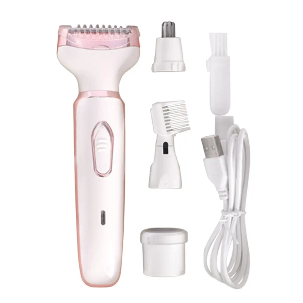 

4 In 1 Electric Hair Remover Rechargeable Lady Shaver Nose Hair Trimmer Armpit Bikini Trimmer Facial Body Lips Eyebrow Trimmer
