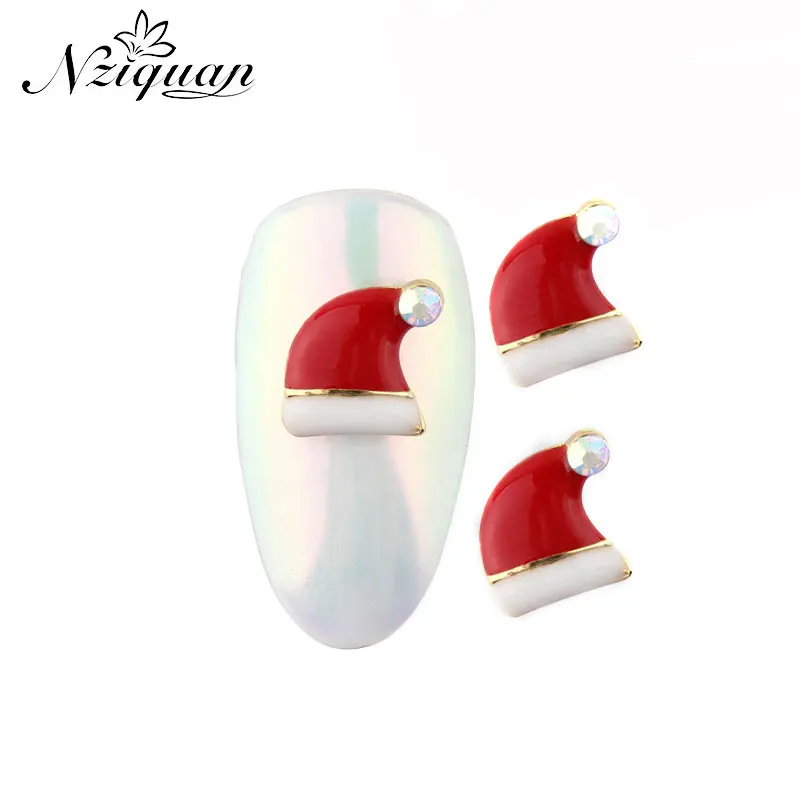 

DIY Дизайн ногтей 10 штук в упаковке 3D Рождественская серия дизайн ногтей NZIQUAN8 * 9 мм ограниченное время доставка фотография Рождественская шл...