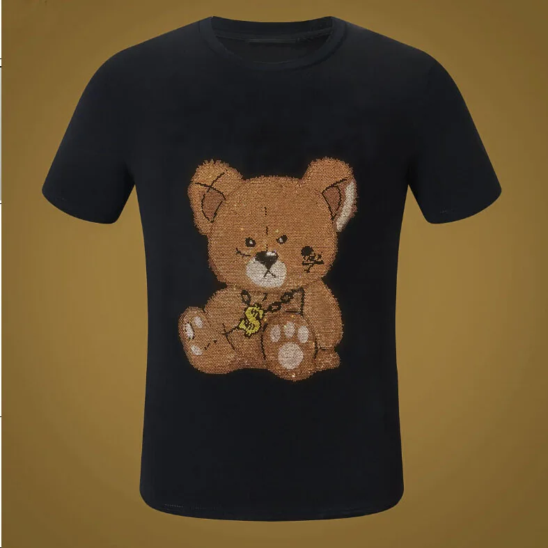 

Мужская футболка с круглым вырезом и бриллиантами