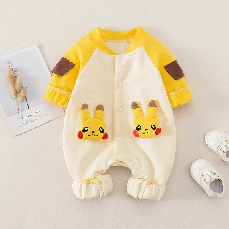 Traje de Pokemon para beb&eacute;, Pelele de Pikachu con dibujos animados de animales, ropa de beb&eacute; Unisex, Mono para Reci&eacute;n Nacido Y592-0