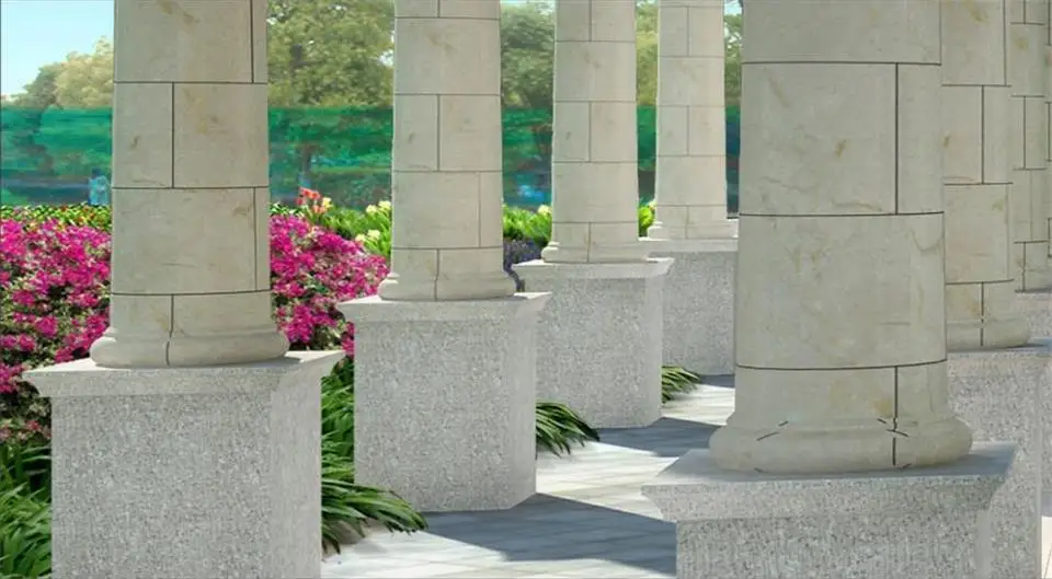 3d фотообои нестандартного размера для гостиной открытый бассейн морской домик