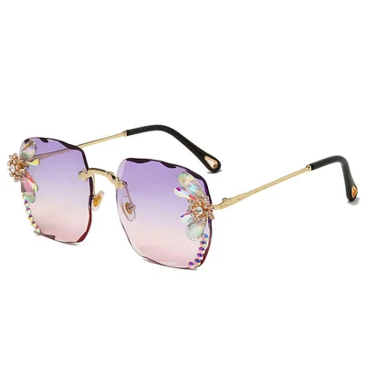 

Diamond sunglasses for women Big-framed Square Sunglasses Multicolor Comfortable Ultraviolet Protection Glasses 2021 New Style