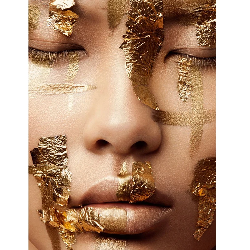 

Gold Woman Canvas Painting Home Decoration Women Portrait Poster and Printed on Wall Art Pictures Cuadros for Living Room Poster
