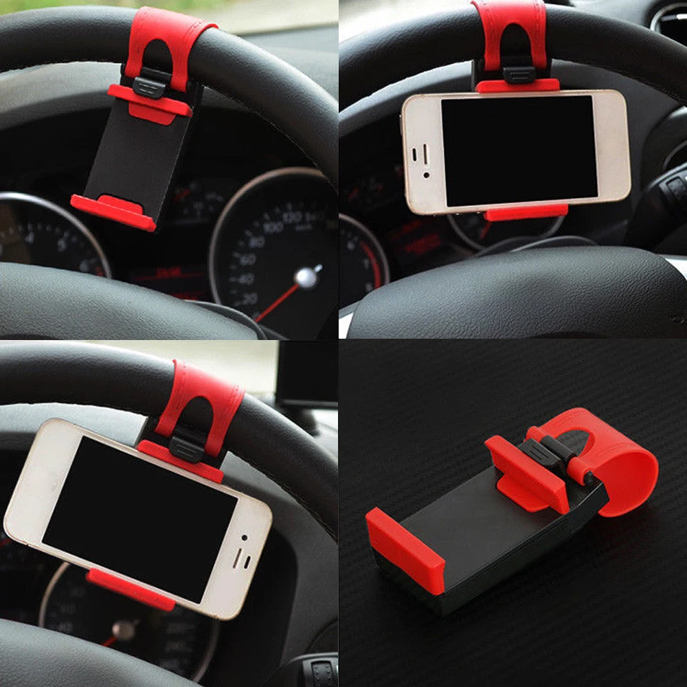 

Universal Portable Auto Car Holder Interior Parts GPS Phone Holder Mount Stand Steering Wheel Clip Decoration Accessories