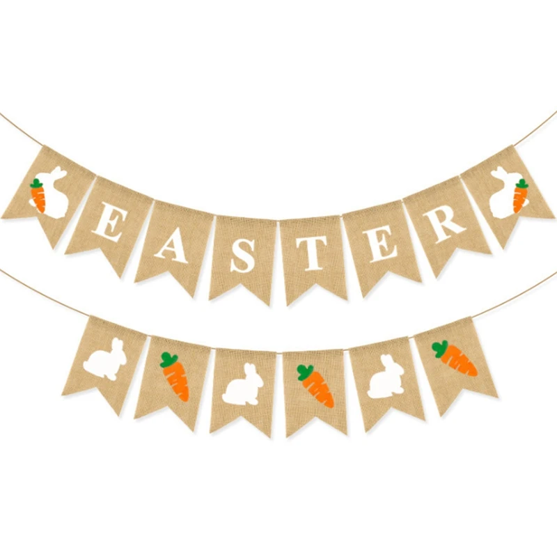 

Пасхальные баннеры из мешковины подходят для украшения помещений и улицы, праздвечерние чные украшения, счастливая Пасха