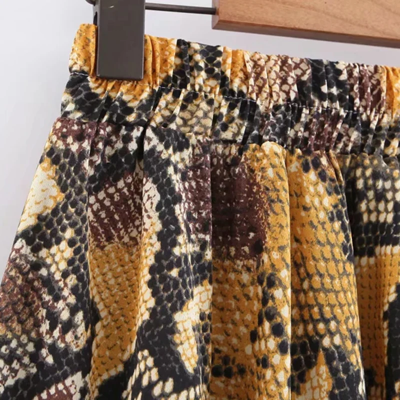 2019 летняя и осенняя Женская богемная юбка с принтом животных винтажная Дамская